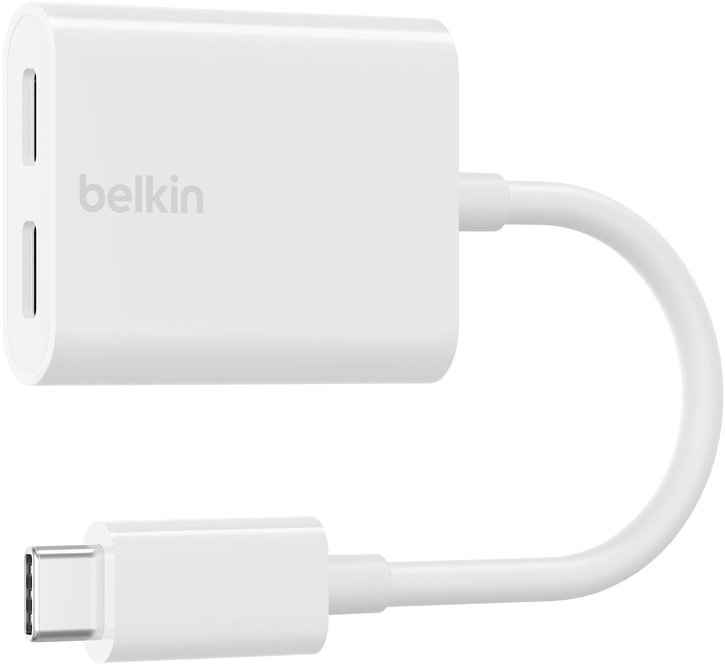 USB-C audio adapter - USB-C / USB-C Belkin RockStar, fehér F7U081btWH