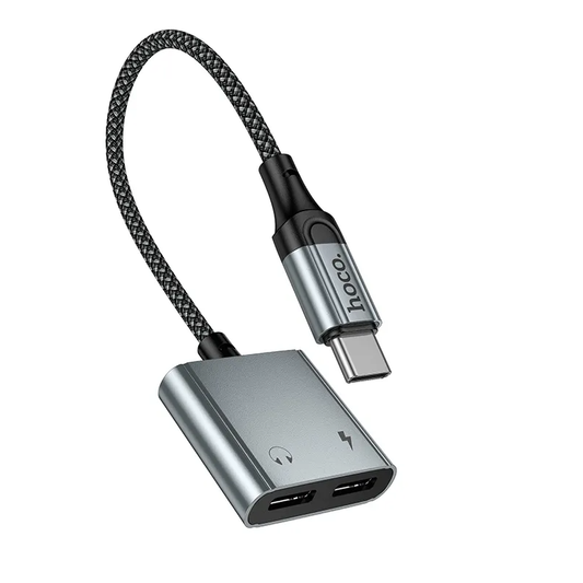 USB-C - USB-C / USB-C HOCO UPA34A audio adapter, szürke