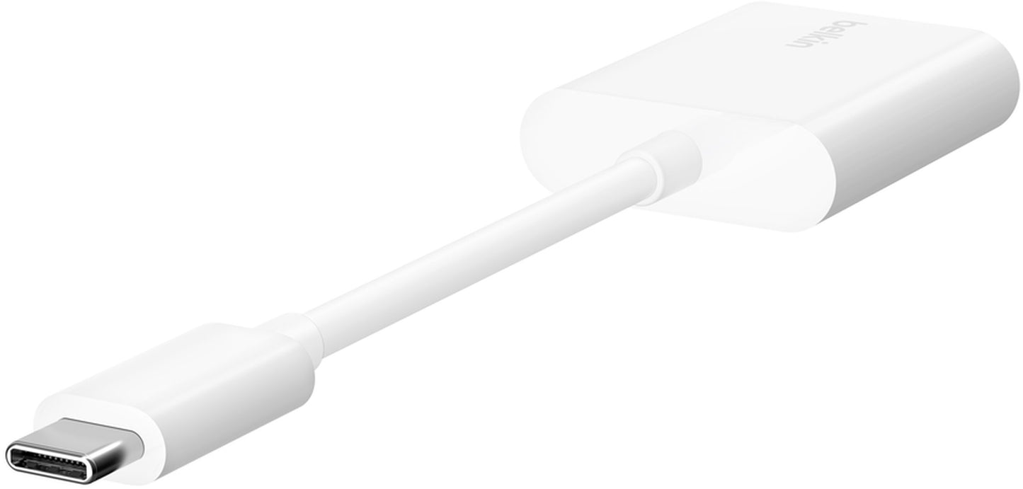 USB-C audio adapter - USB-C / USB-C Belkin RockStar, fehér F7U081btWH