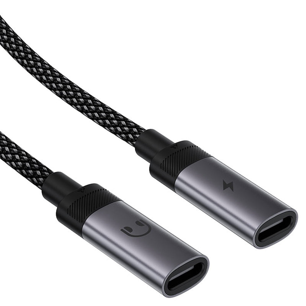 USB-C Audio Adapter - 2 x USB-C Acefast J14, Fekete