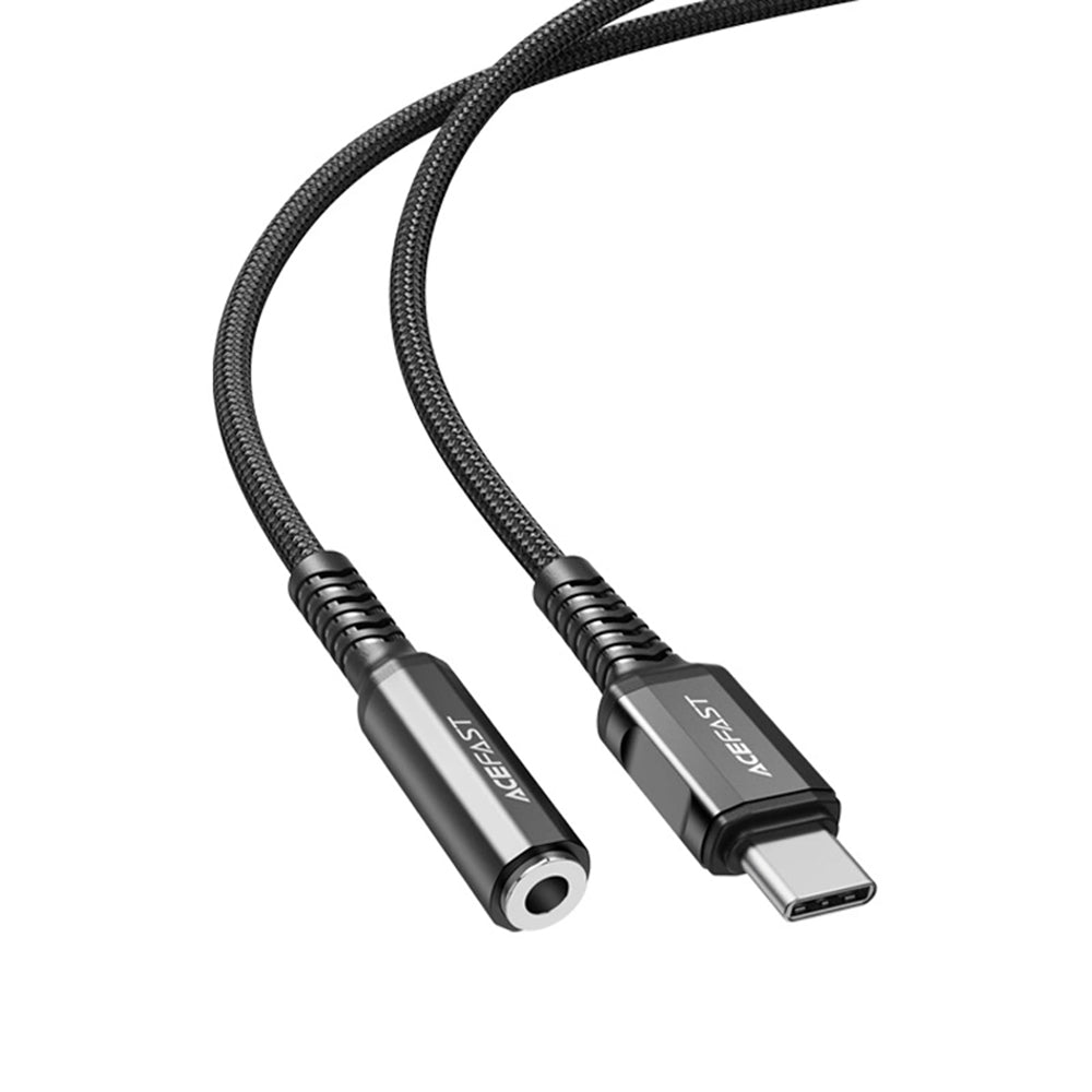 USB-C - 3.5mm Acefast C1-07 Audio Adapter, Fekete