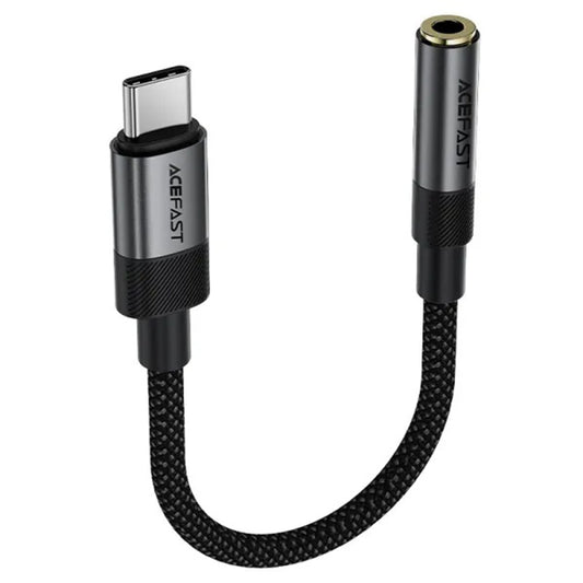 USB-C - 3.5mm Acefast J12 audio adapter, Fekete