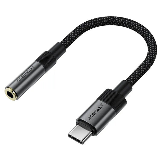USB-C - 3.5mm Acefast J12 audio adapter, Fekete