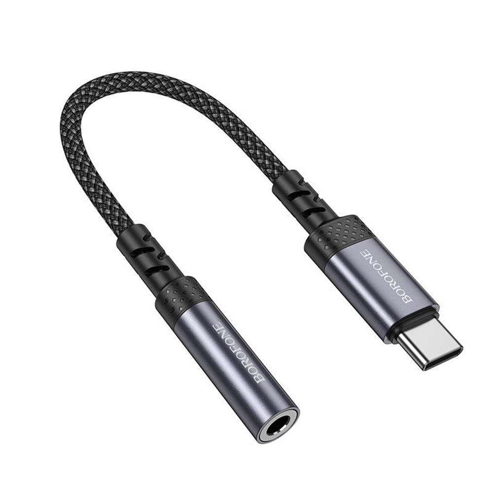 USB-C - 3,5 mm Borofone BV24 audio adapter, szürke