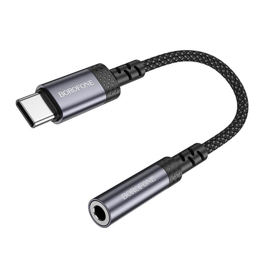 USB-C - 3,5 mm Borofone BV24 audio adapter, szürke