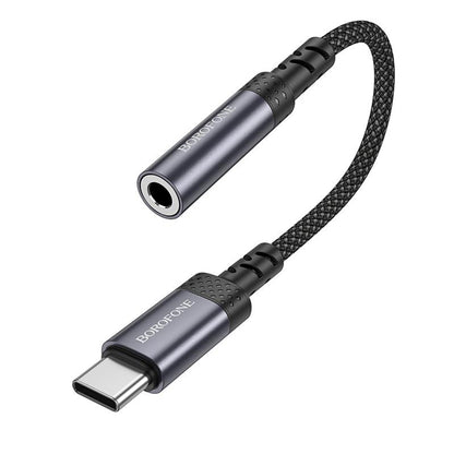 USB-C - 3,5 mm Borofone BV24 audio adapter, szürke