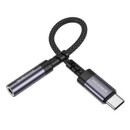 USB-C - 3,5 mm Borofone BV24 audio adapter, szürke