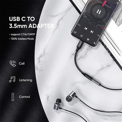 USB-C - 3.5mm UGREEN AV142 Audio Adapter, Fekete