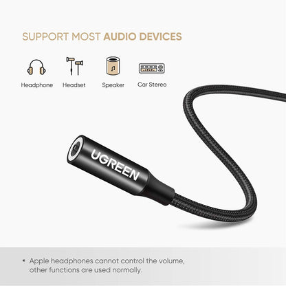 USB-C - 3.5mm UGREEN AV142 Audio Adapter, Fekete