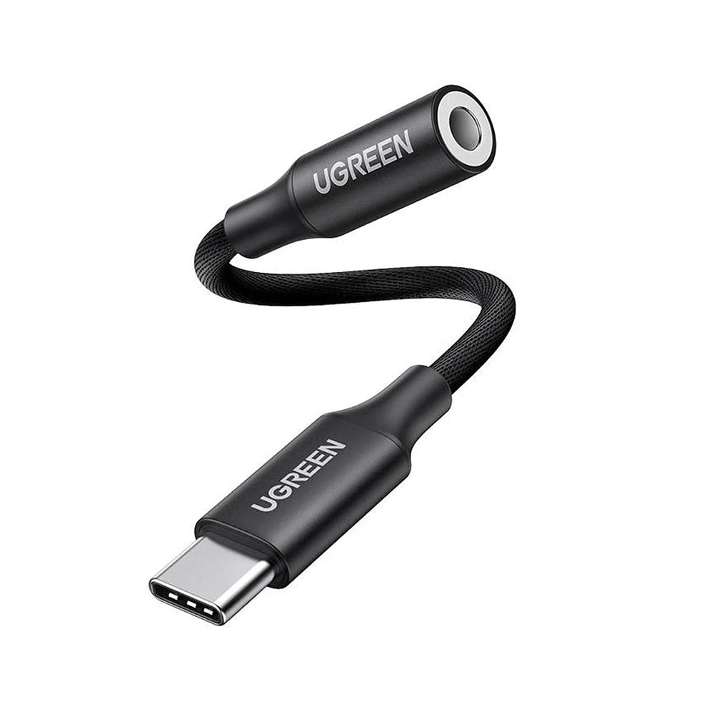 USB-C - 3,5 mm-es UGREEN AV161 audio adapter, fekete