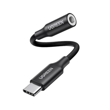 USB-C - 3,5 mm-es UGREEN AV161 audio adapter, fekete