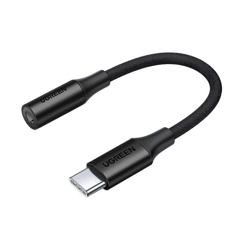 USB-C - 3,5 mm-es UGREEN AV161 audio adapter, fekete