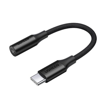 USB-C - 3,5 mm-es UGREEN AV161 audio adapter, fekete