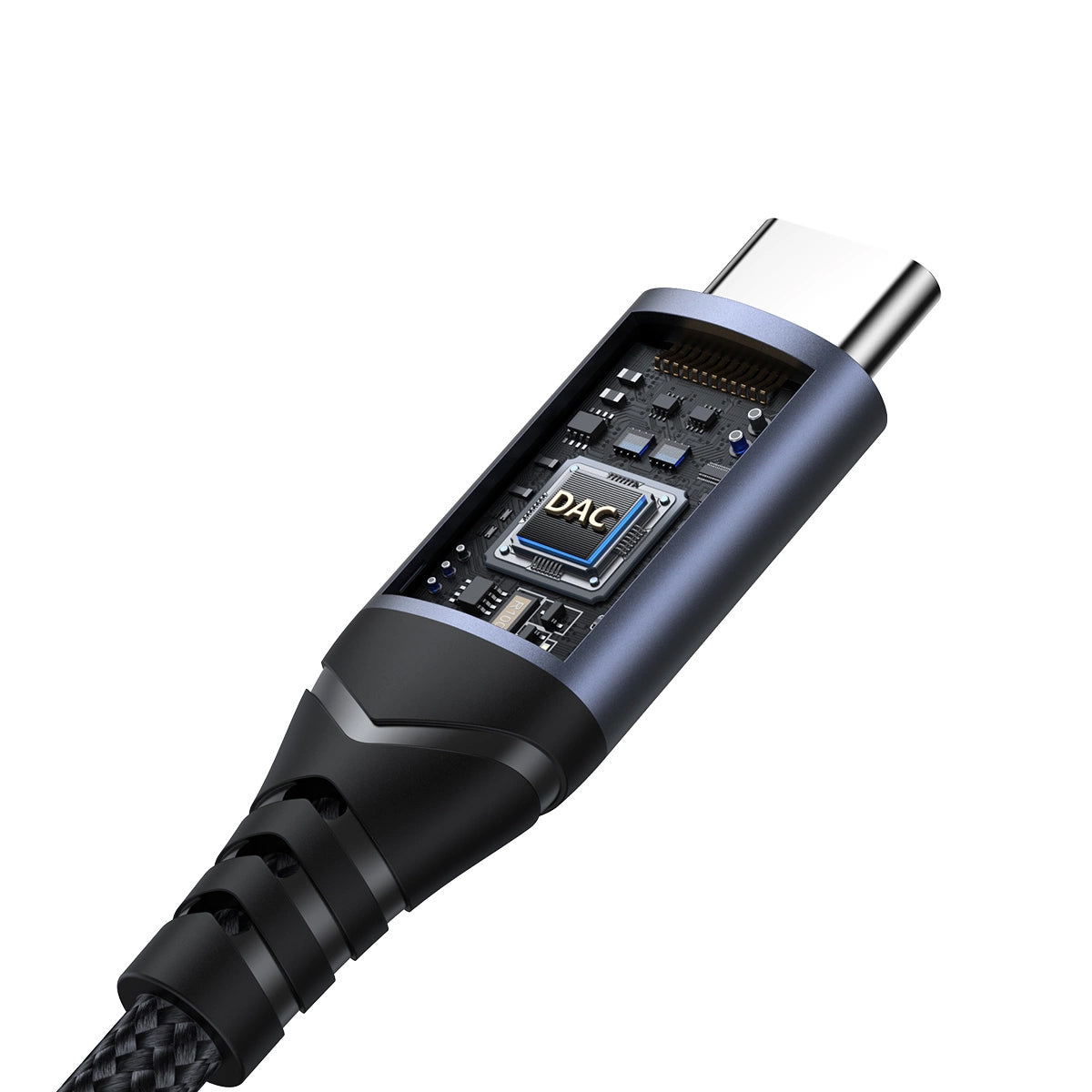 USB-C - 3.5mm Joyroom SY-C01 audio adapter, Fekete