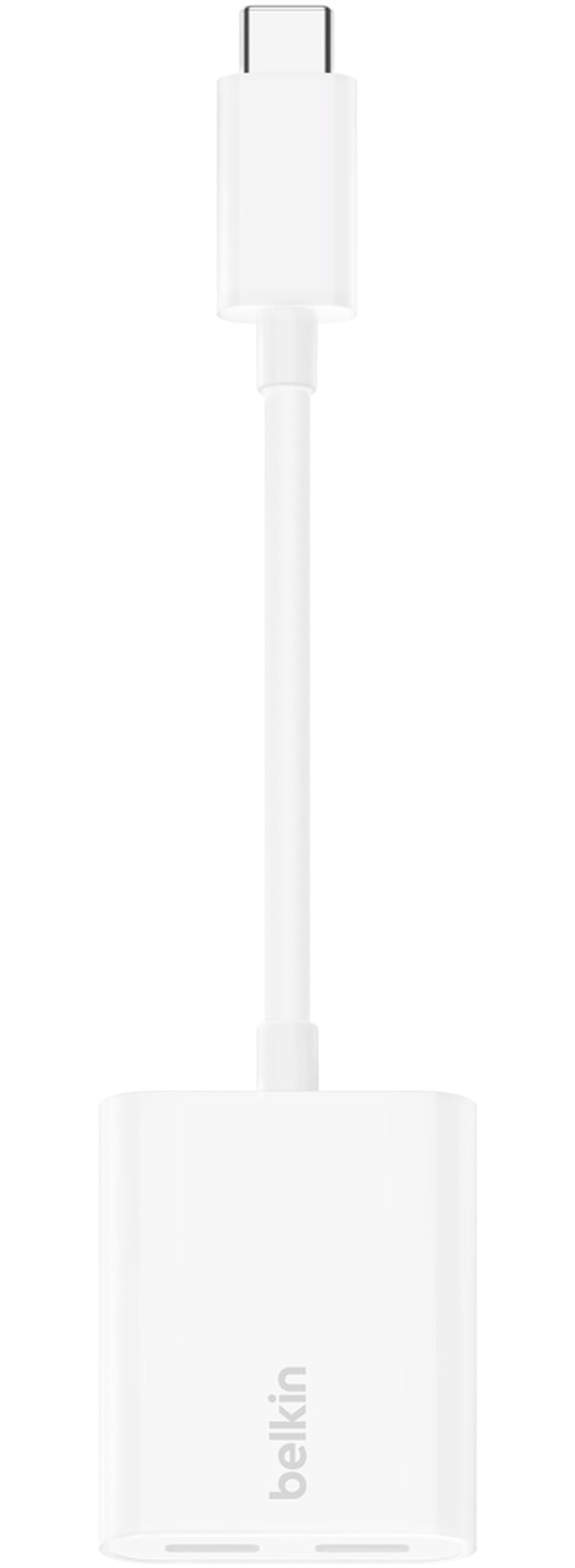 USB-C audio adapter - USB-C / USB-C Belkin RockStar, fehér F7U081btWH