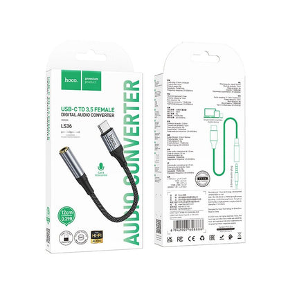 Audio adapter USB-C - 3.5mm HOCO LS36, Szürke