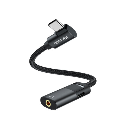 USB-C - USB-C / 3,5 mm McDodo CA-1880 audio adapter, Fekete