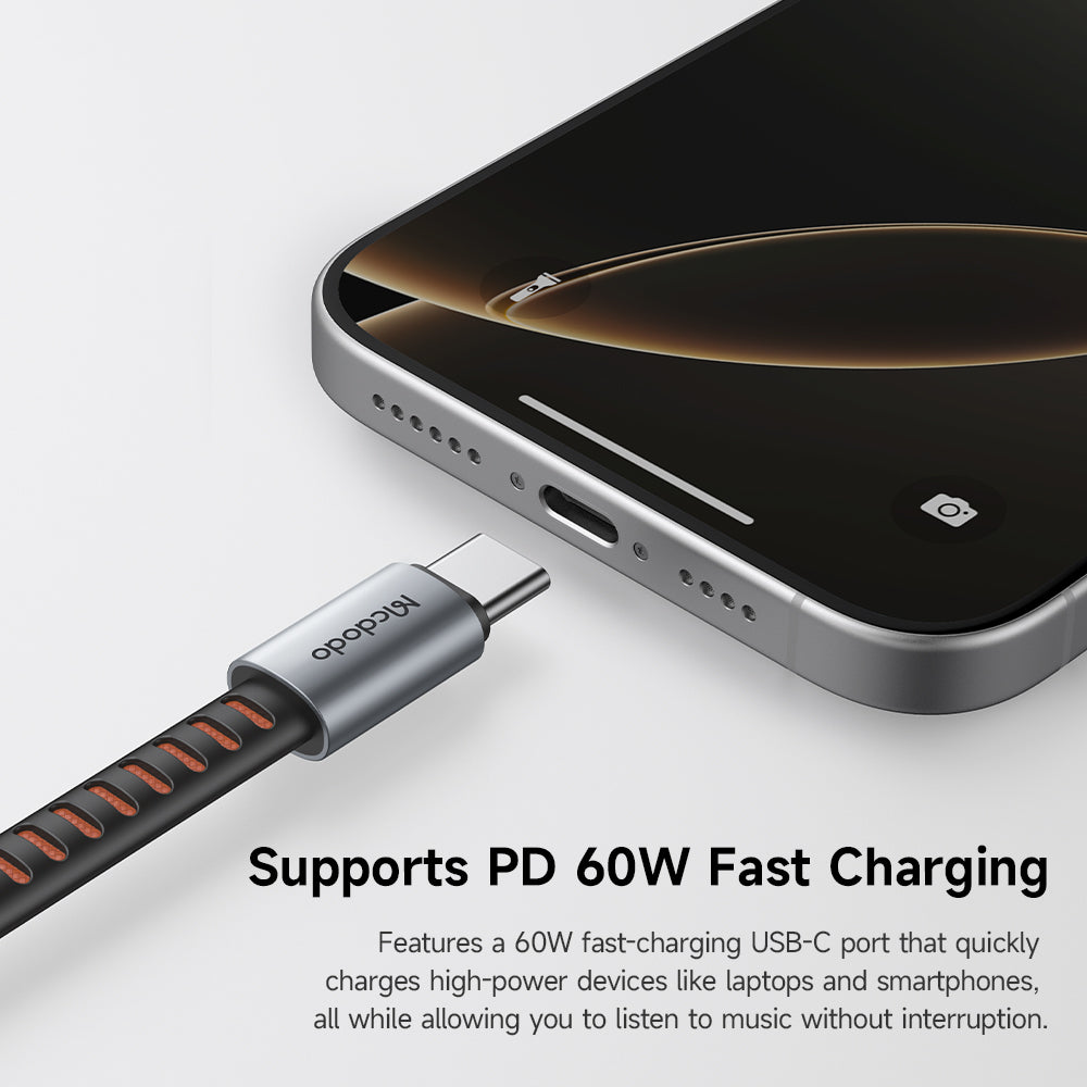 USB-C - USB-C / 3,5 mm McDodo CA-3120 audio adapter, szürke