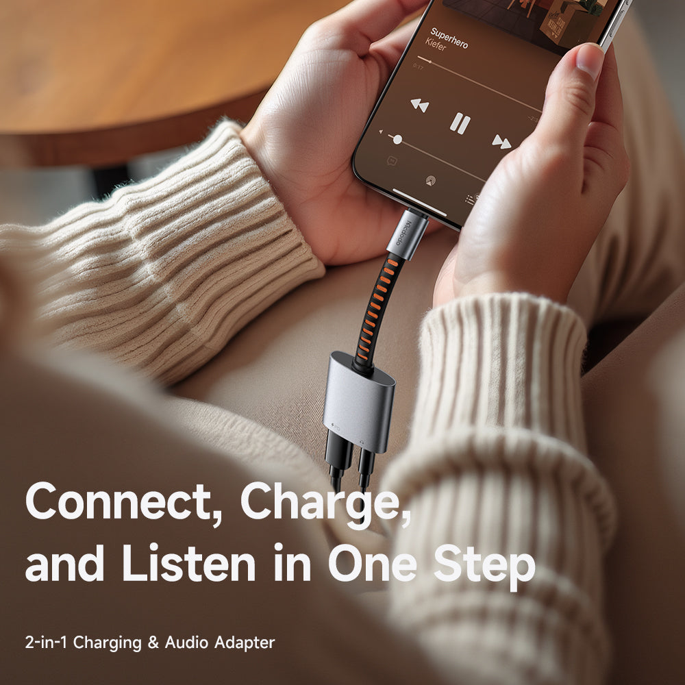 USB-C - USB-C / 3,5 mm McDodo CA-3120 audio adapter, szürke