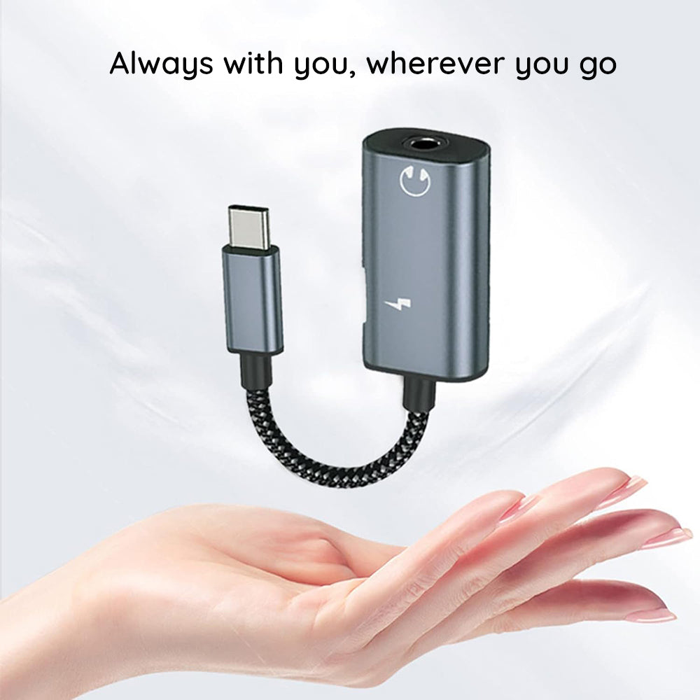 USB-C - USB-C / 3.5mm Techsuit AC22 AcustiCore Audio Adapter, Szürke