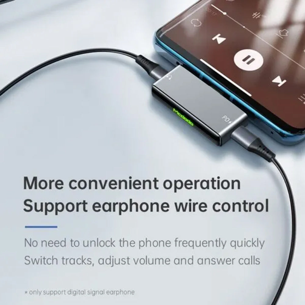 USB-C - USB-C / USB-C McDodo CA-7670 Audio Adapter, Fekete