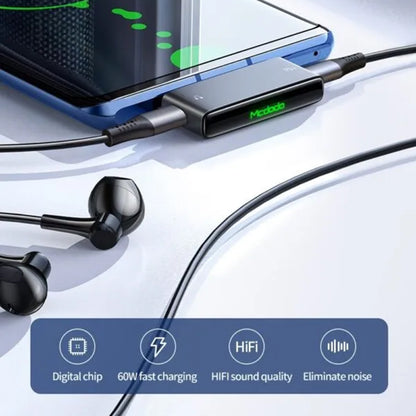 USB-C - USB-C / USB-C McDodo CA-7670 Audio Adapter, Fekete