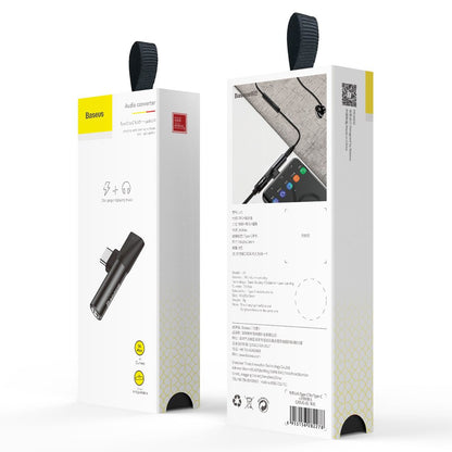 Audio adapter USB-C - USB-C / 3,5 mm Baseus L41, fekete CATL41-01