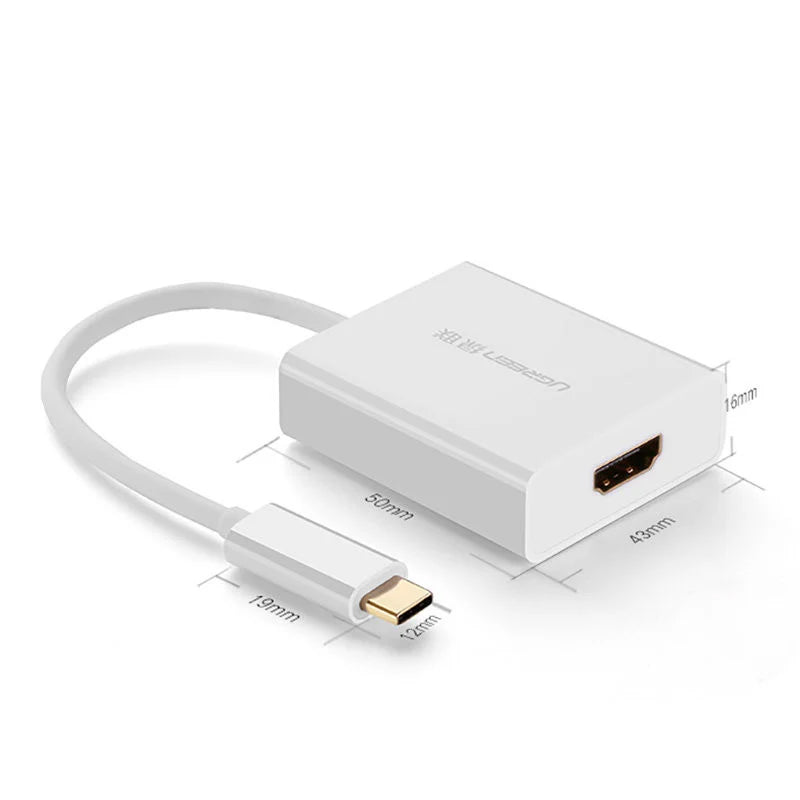 UGREEN USB-C - HDMI Audio és Videó Adapter, Fehér