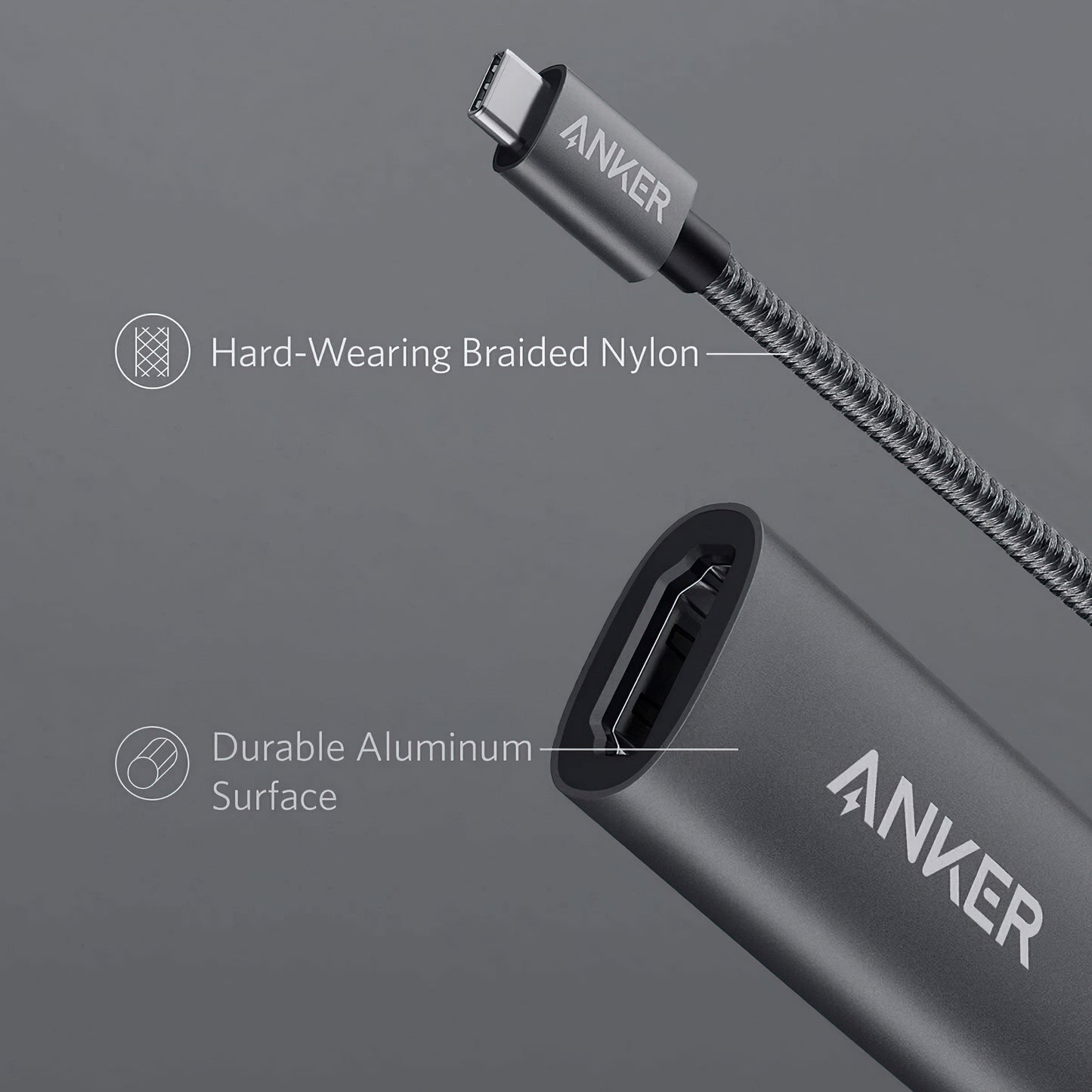 Audio és Videó USB-C - HDMI Anker PowerExpand+ Adapter, Szürke A83120A1