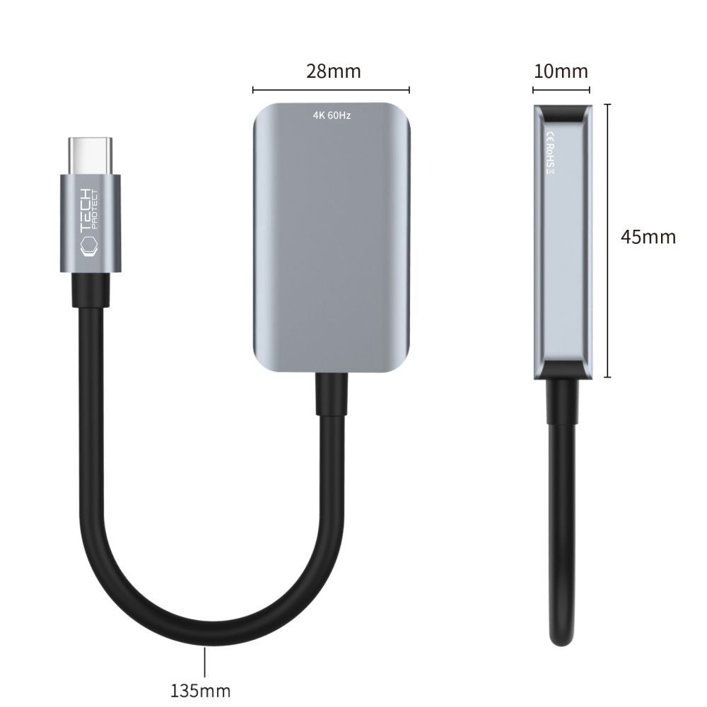 USB-C - HDMI Tech-Protect Ultraboost Audio és Videó Adapter, Fekete