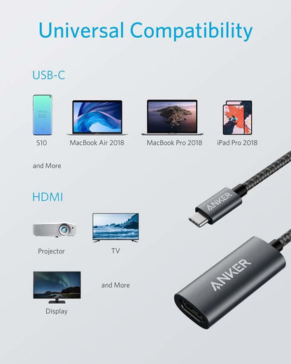 Audio és Videó Adapter USB-C - HDMI Anker 310, Szürke A83120A2