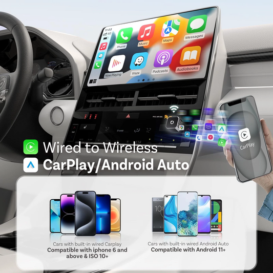 Carplay / Android Auto vezeték nélküli Ottocast Mini Cube Style C adapter Apple iPhone / Android sorozathoz CP88-T3