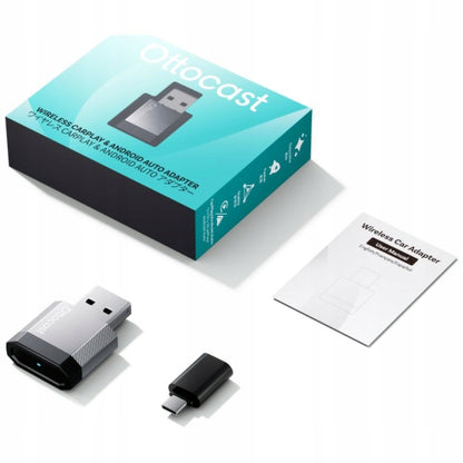 Ottocast Mini Nova vezeték nélküli Carplay / Android Auto adapter Apple iPhone / Android sorozathoz CA530-T3
