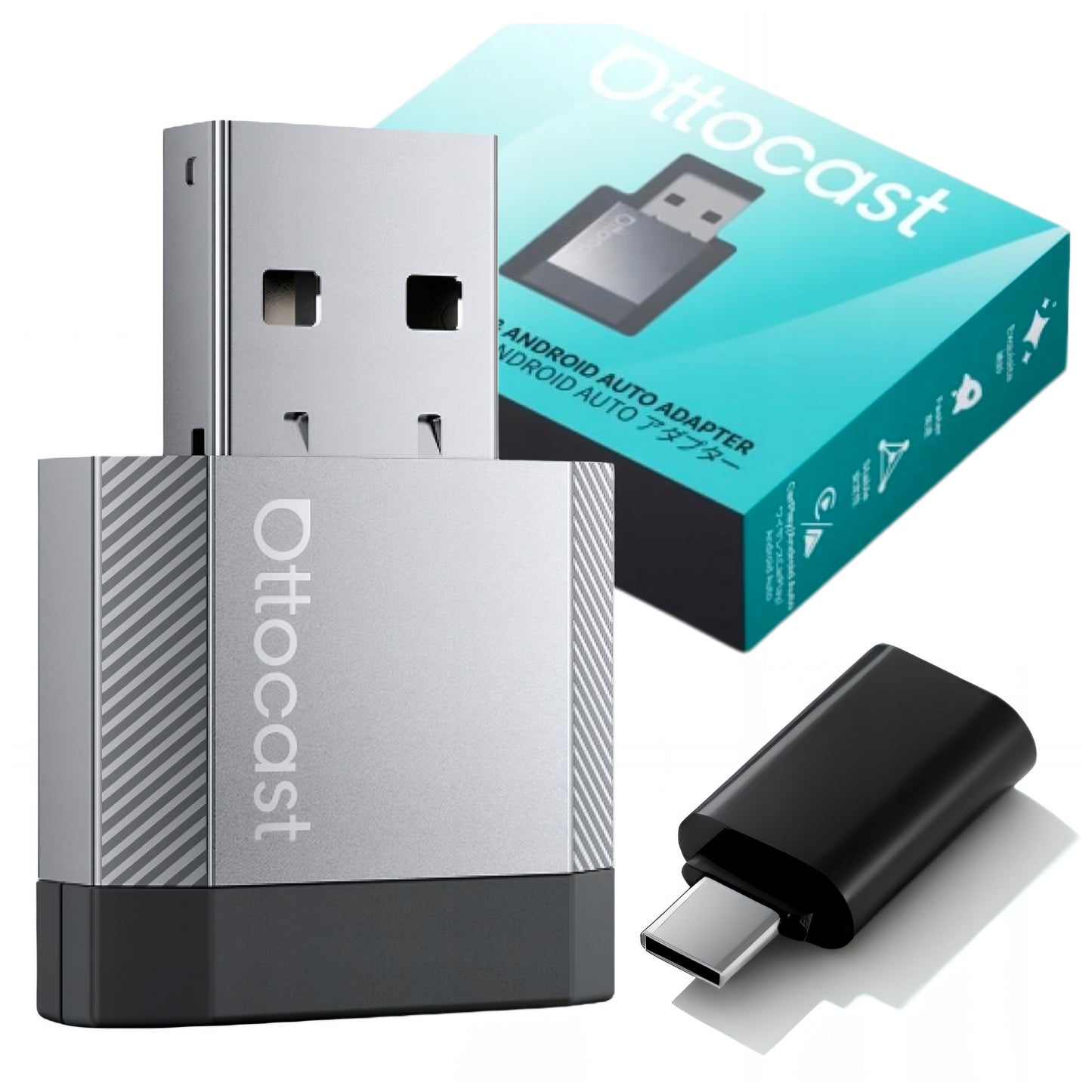 Ottocast Mini Nova vezeték nélküli Carplay / Android Auto adapter Apple iPhone / Android sorozathoz CA530-T3