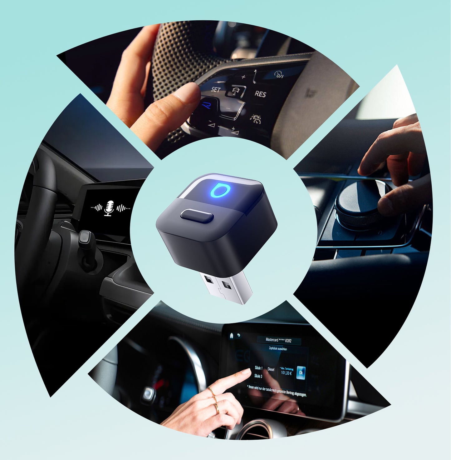 Carplay / Android Auto vezeték nélküli adapter Ottocast Mini Pico Style A Apple iPhone / Android sorozathoz CA525-T