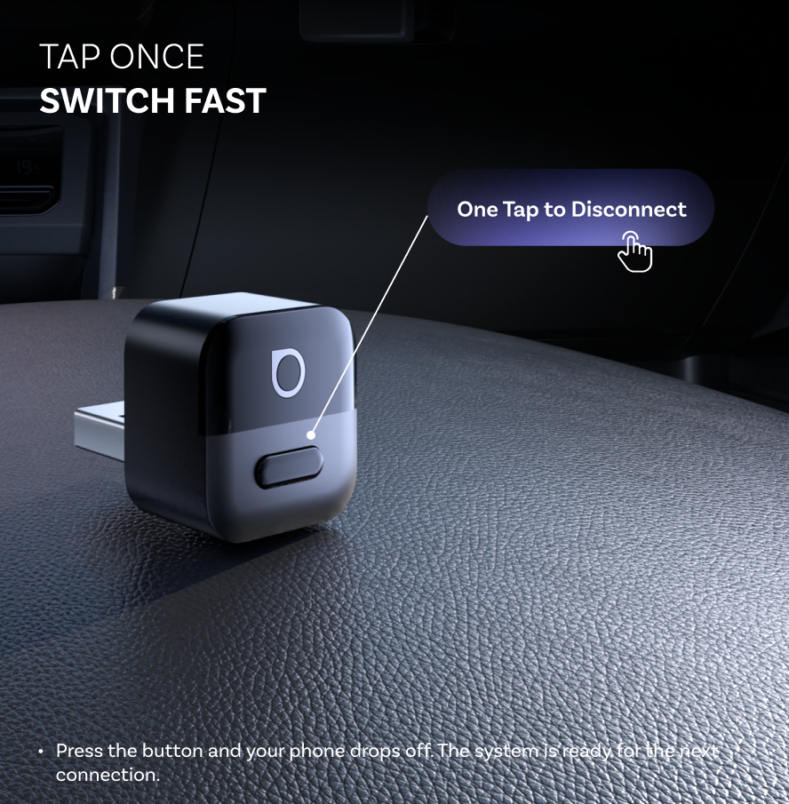 Carplay / Android Auto vezeték nélküli adapter Ottocast Mini Pico Style A Apple iPhone / Android sorozathoz CA525-T
