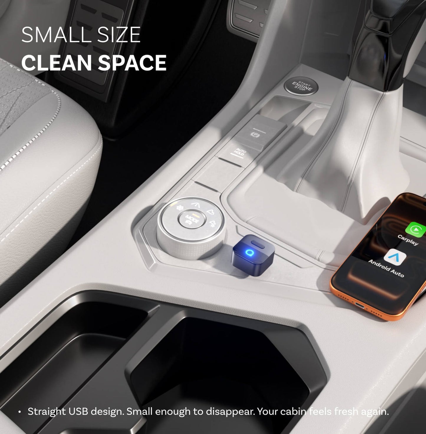 Carplay / Android Auto vezeték nélküli adapter Ottocast Mini Pico Style B Apple iPhone / Android sorozathoz CA525-T3