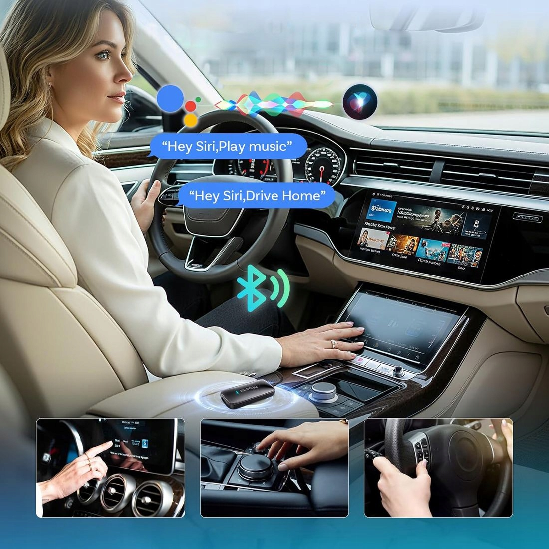 Carplay / Android Auto vezeték nélküli Ottocast Play2Video Ultra adapter Apple iPhone / Android sorozathoz CA515-T