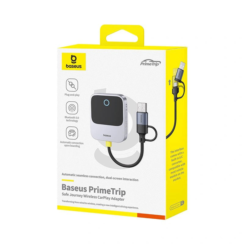 Baseus PrimeTrip vezeték nélküli Carplay adapter Apple iPhone sorozathoz, Újrapecsételt C10745100813-00