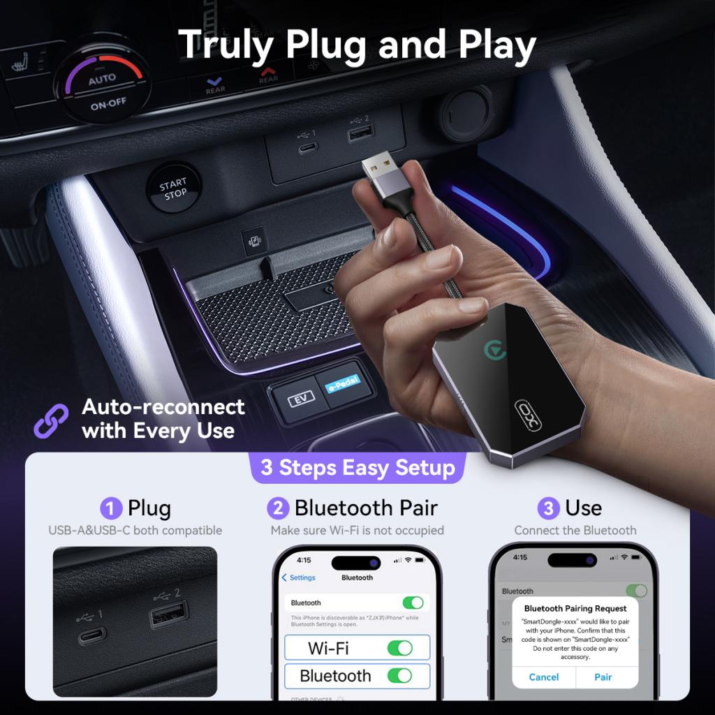 Wireless Carplay Adapter XO Design CZ016 az Apple iPhone sorozathoz