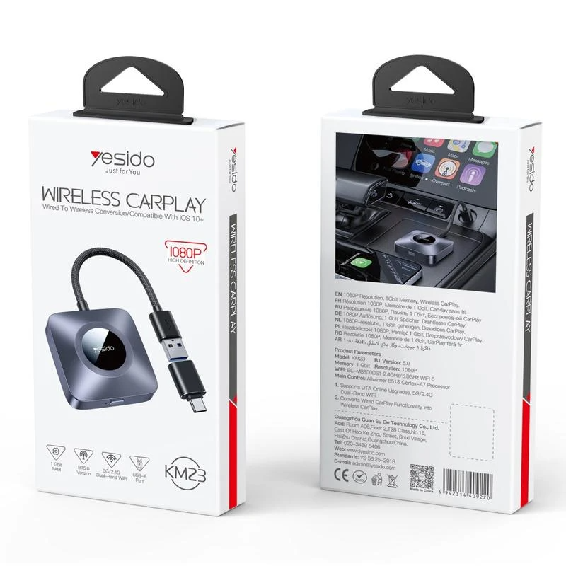 Wireless Carplay Adapter Yesido KM23 az Apple iPhone sorozathoz