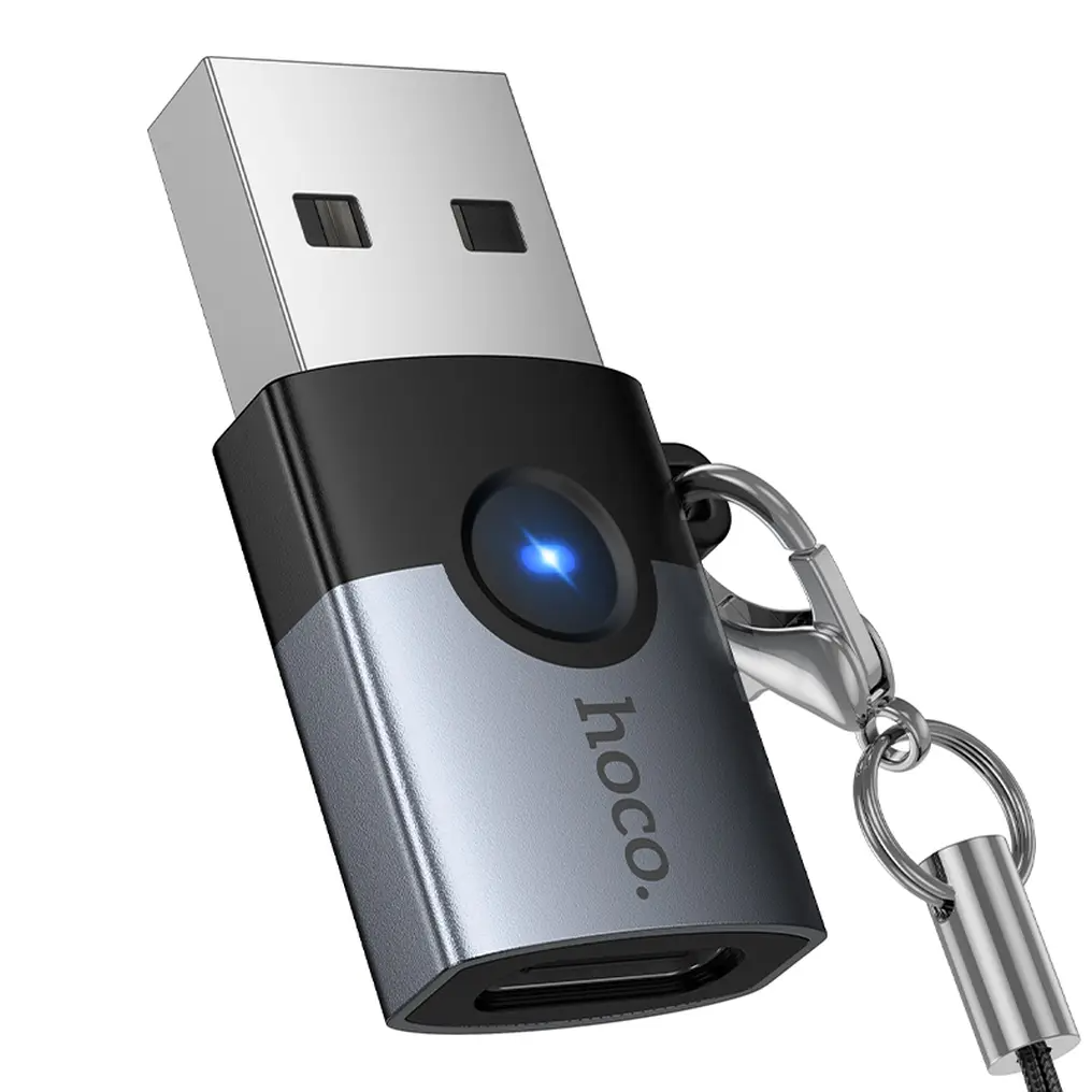 USB-C - USB-A Adat- és Töltőadapter HOCO UA46B, Szürke