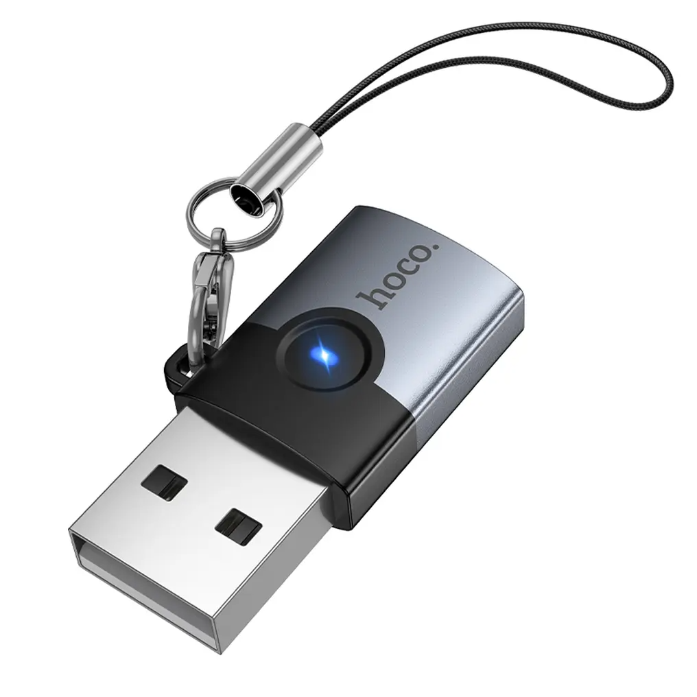 USB-C - USB-A Adat- és Töltőadapter HOCO UA46B, Szürke