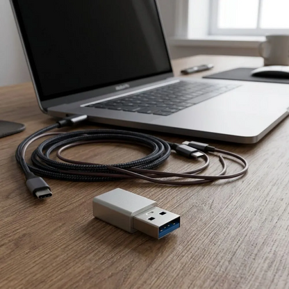 USB-C - USB-A Blue Star adat- és töltőadapter, fehér