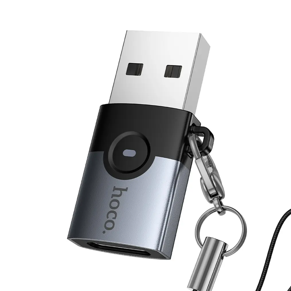 USB-C - USB-A Adat- és Töltőadapter HOCO UA46B, Szürke