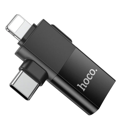 OTG adapter USB-C / Lightning - USB-A HOCO UA17, Fekete