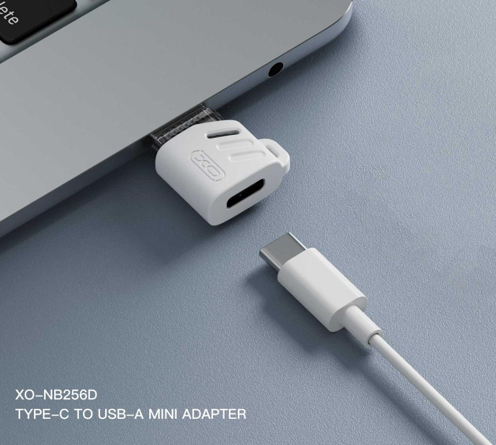 USB-C - USB-A XO Design NB256D Adat és Töltő Adapter, Fehér