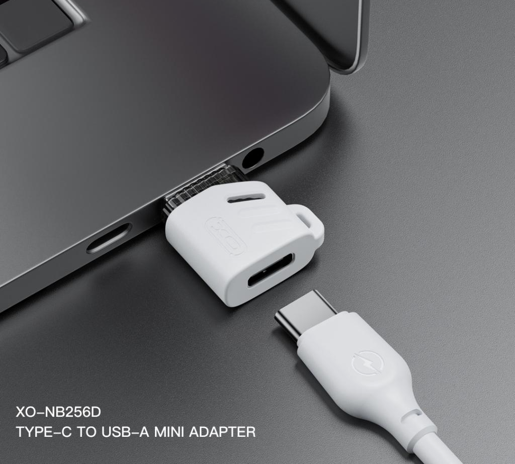 USB-C - USB-A XO Design NB256D Adat és Töltő Adapter, Fehér