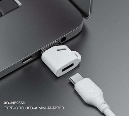 USB-C - USB-A XO Design NB256D Adat és Töltő Adapter, Fehér