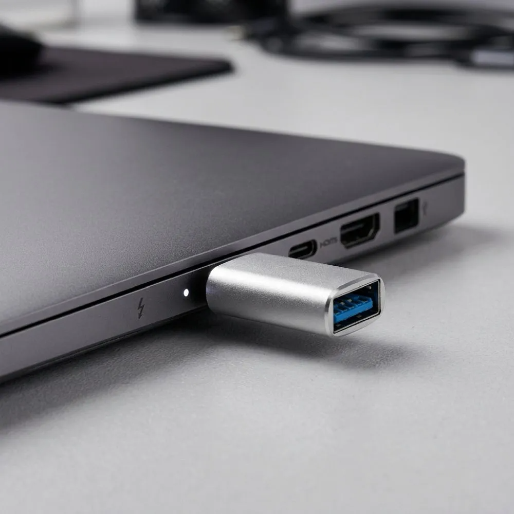 USB-C - USB-A Blue Star adat- és töltőadapter, fehér